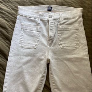 Beautiful white GAP jeans with frayed hem
